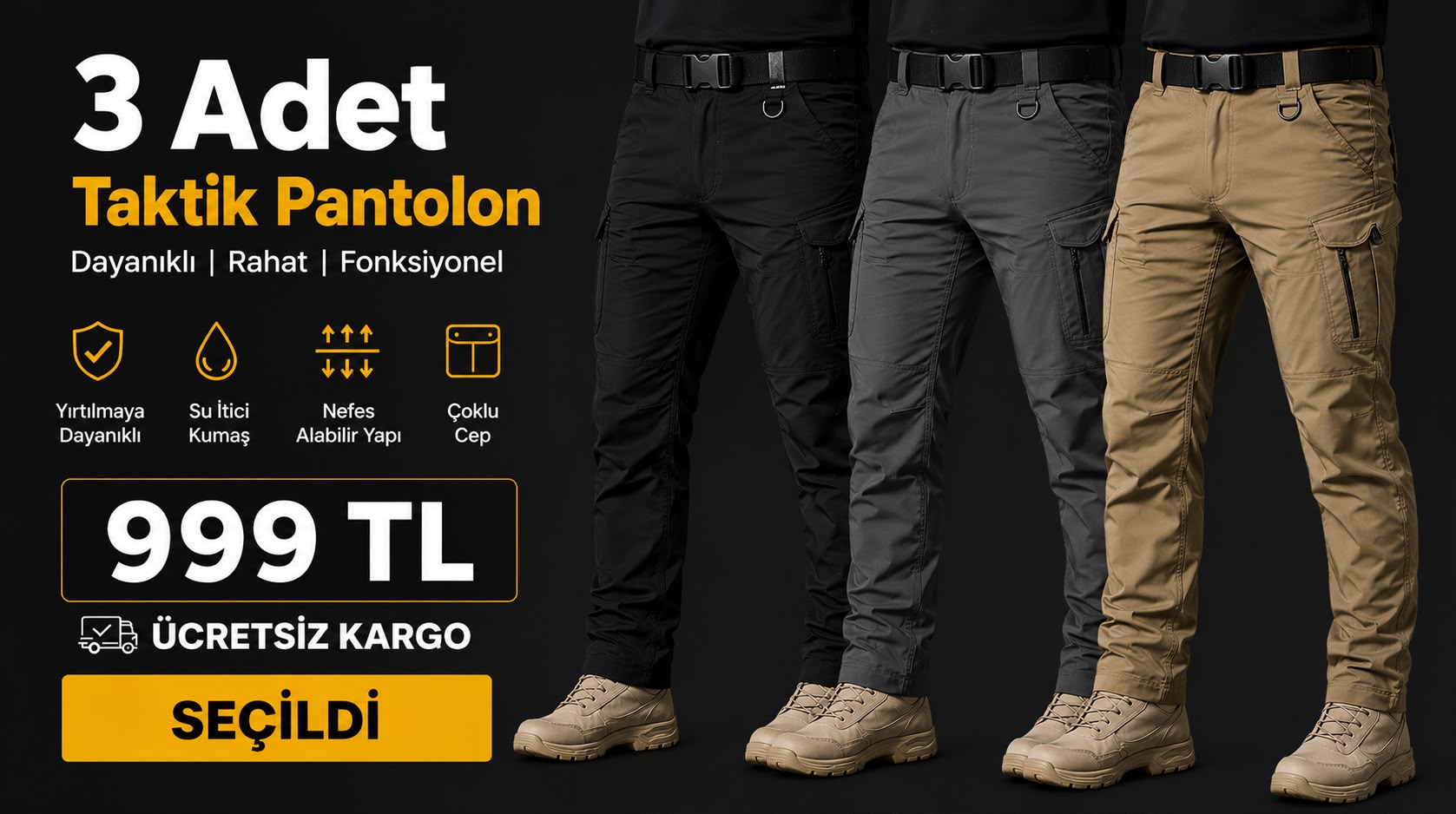 3 Adet Taktik Pantolon